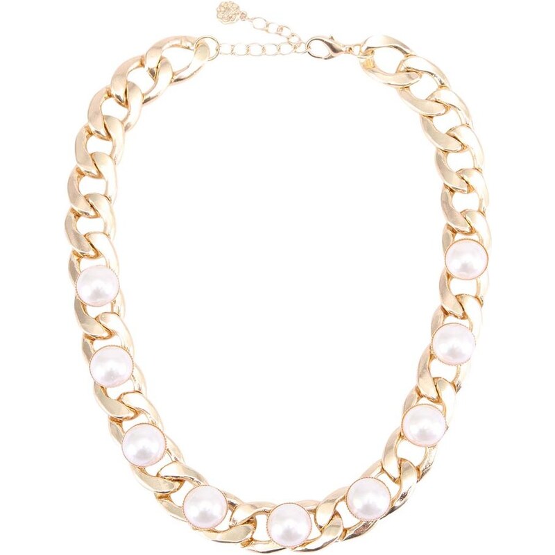 Zlatý náhrdelník s perlami Pieces Caula