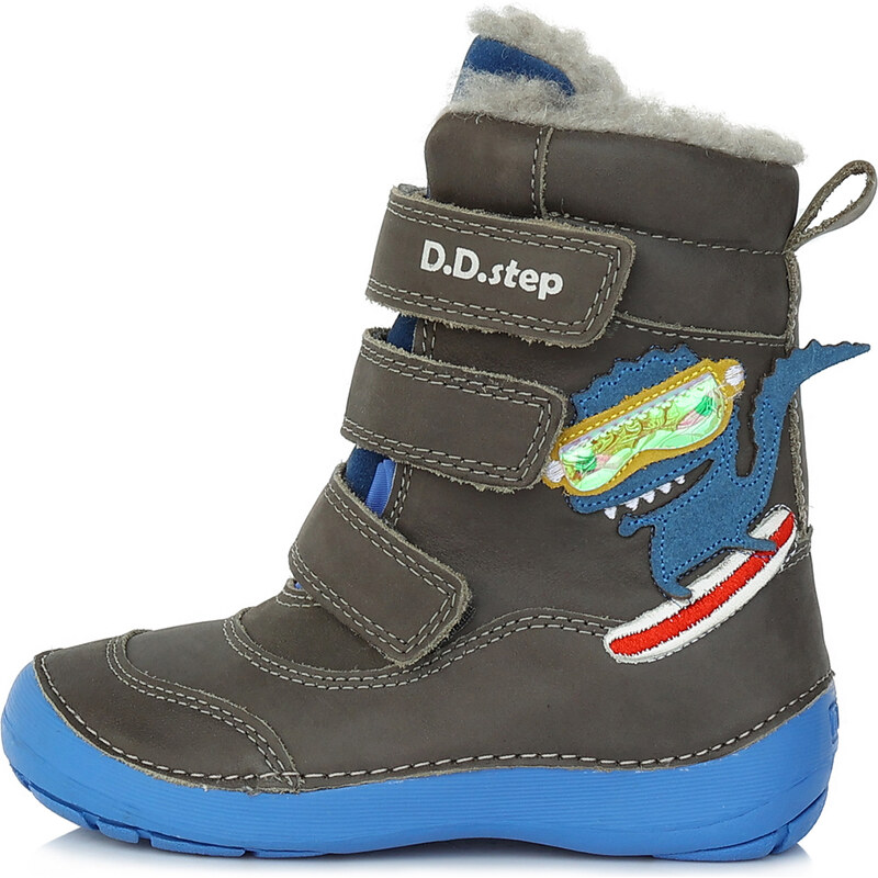 D.D. step chlapecká dětské zimné celokožení boty W023-406M Dark grey