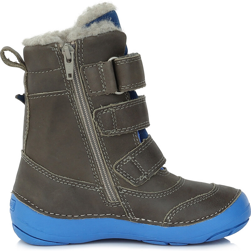 D.D. step chlapecká dětské zimné celokožení boty W023-406M Dark grey