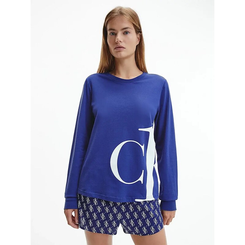 Calvin Klein Monogram tričko na spaní - QS6573E - C8Q - Tmavě modrá 113447993