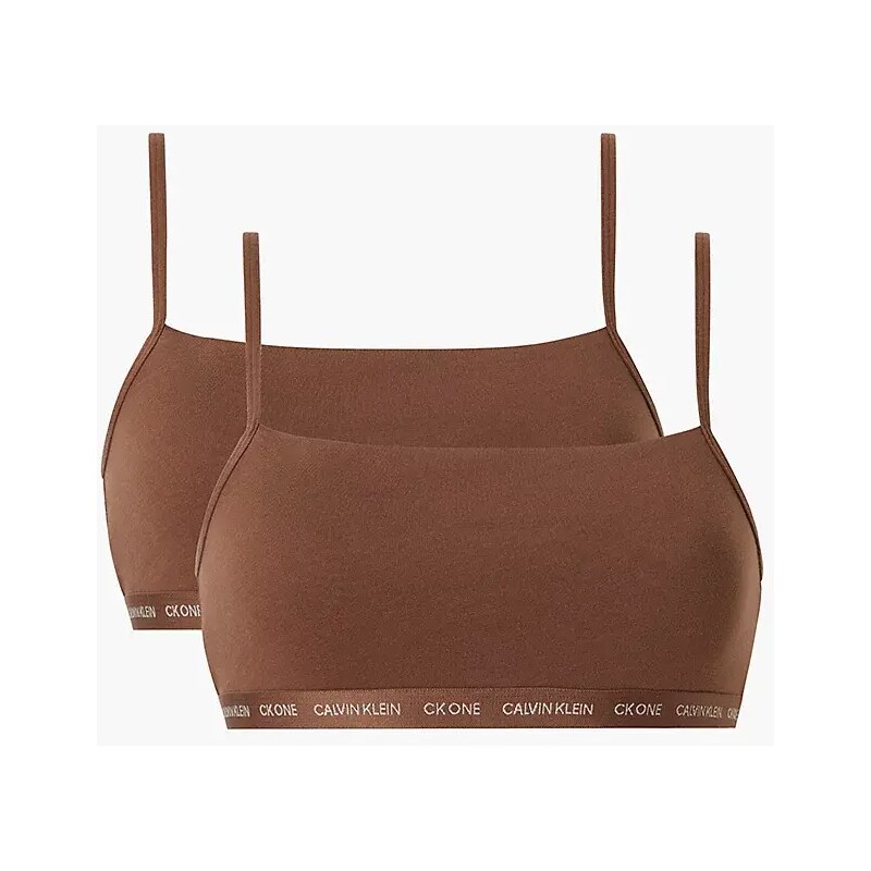 Dámská bralettka 2 pack 000QF6040E - W5K - Hnědá - Calvin Klein 74070287