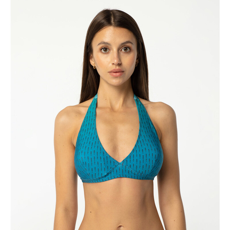 Aloha From Deer Womans Phthalo Anti Social Halter Neck Bikini
