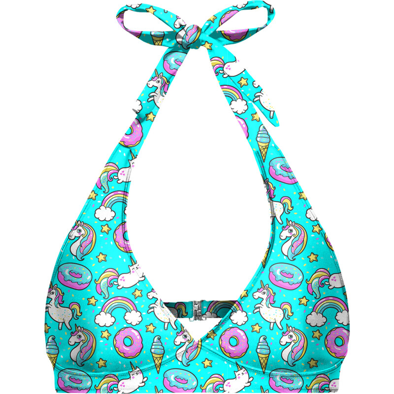 Aloha From Deer Womans Teal I Die Halter Neck Bikini Top BTH AFD572 76502003