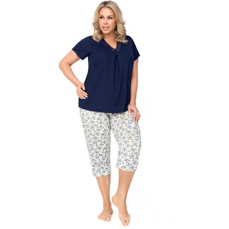 Donna Aria Pyjamas Plus Dark Blue Navy