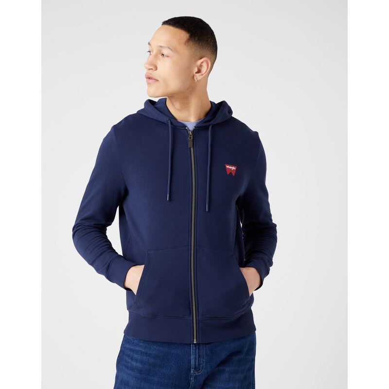 Pánská mikina WRANGLER W664HA114 ZIP THRU HOODIE Navy