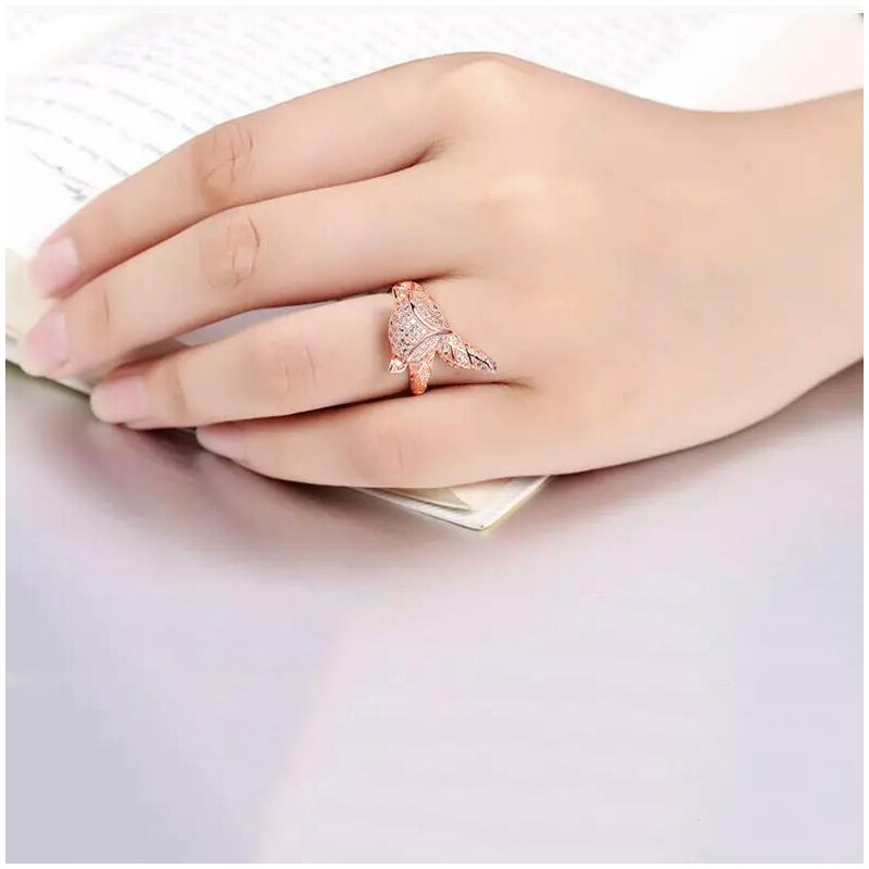 OLIVIE Stříbrný prsten LIŠKA ROSE 7106