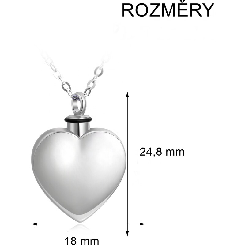 OLIVIE Stříbrný pietní náhrdelník SRDÍČKO 7103