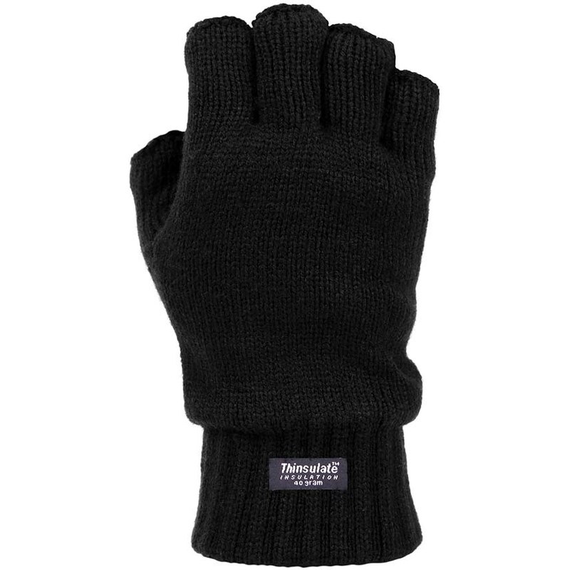 FOSTEX Pletené rukavice bezprsté s vložkou 3M Thinsulate černé