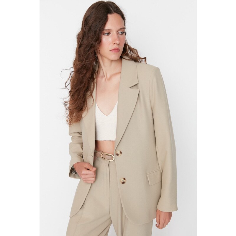 Trendyol Mink Regular Lined Woven Blazer Jacket