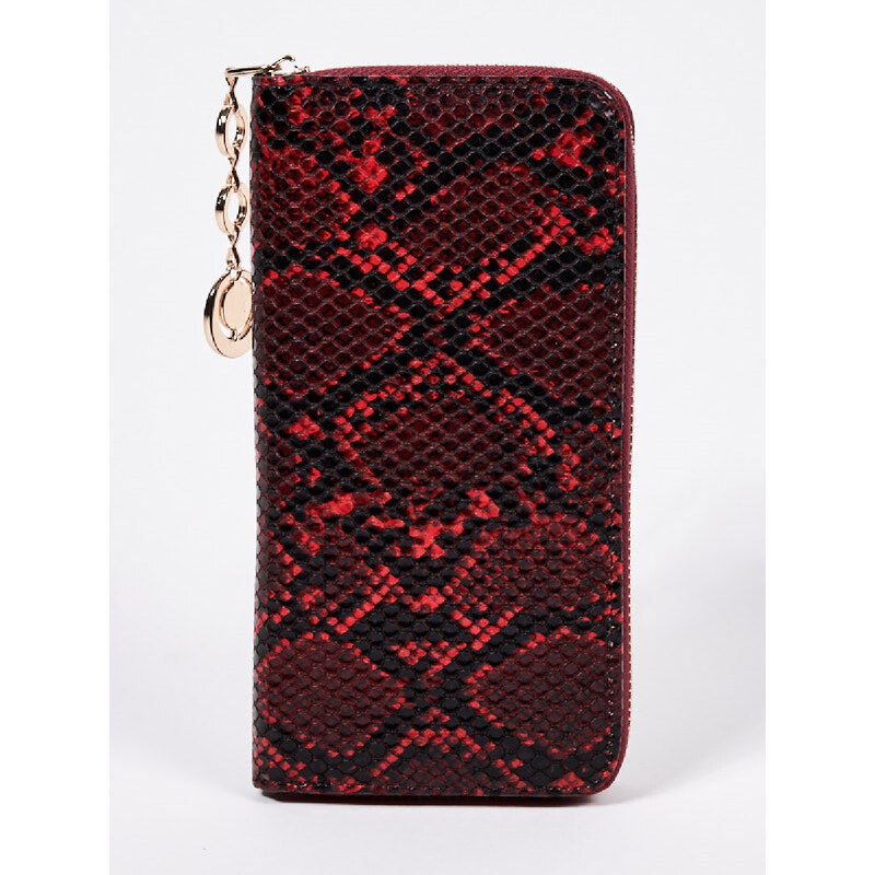 Women's wallet with snake pattern red Shelvt