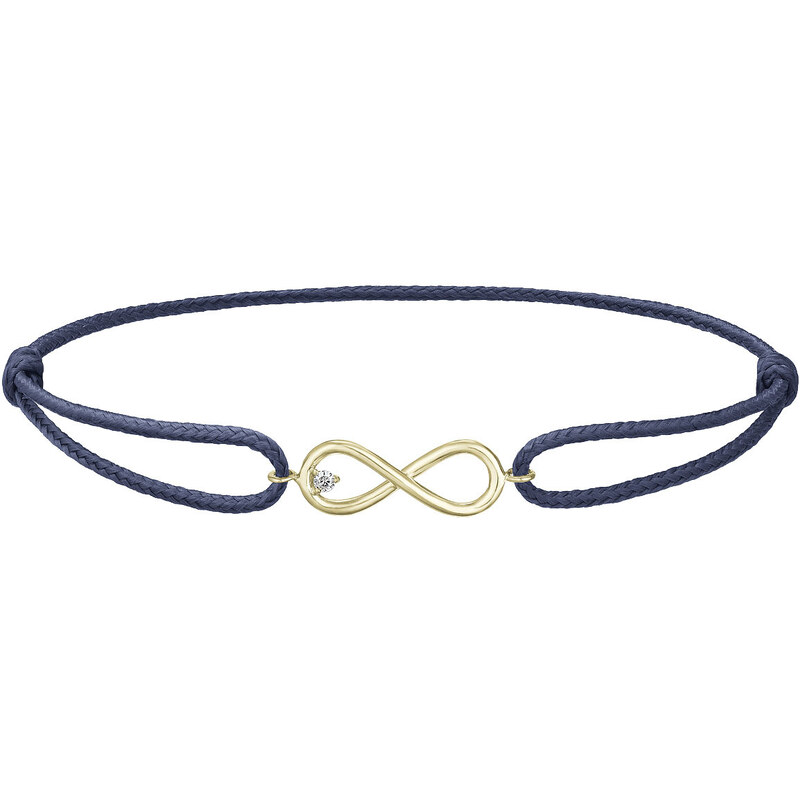 Tiami Provázkový náramek Infinity ze žlutého zlata s diamantem 74095452