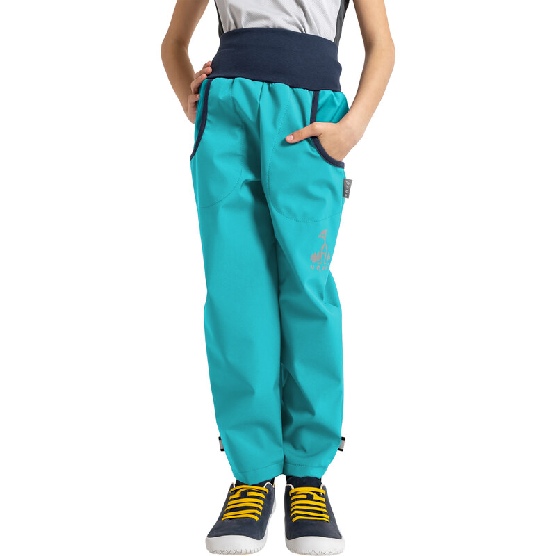 Unuo, Dětské softshellové kalhoty s fleecem Basic, Sv. Smaragdová
