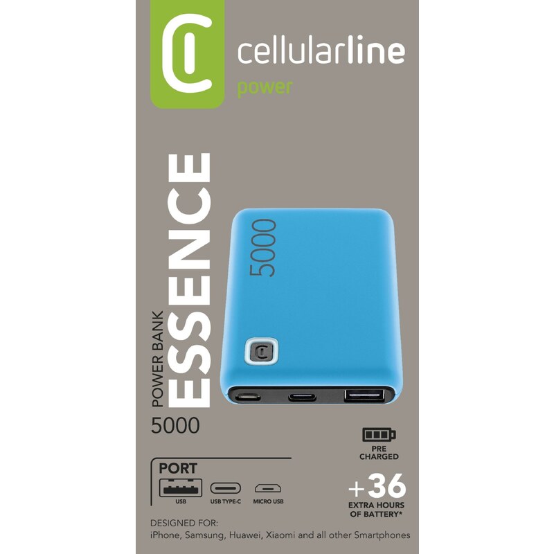 Externí baterie / powerbanka - Cellularline, Essence 12W 5000mAh Blue