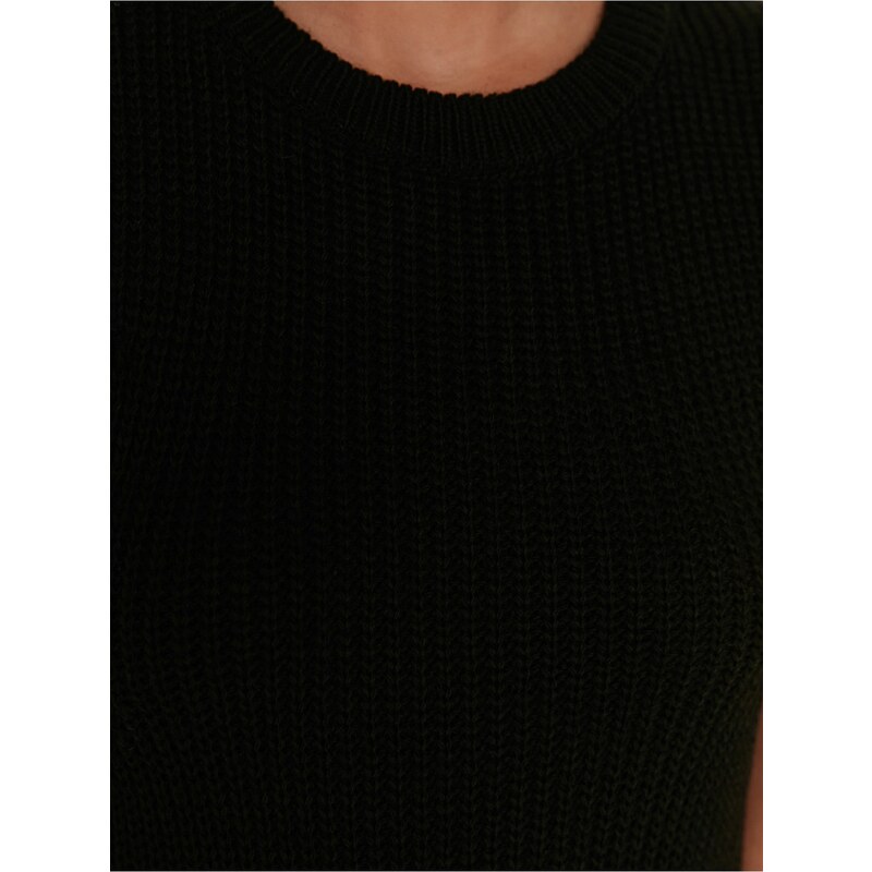 Černé dámské svetrové midišaty Trendyol - Dámské