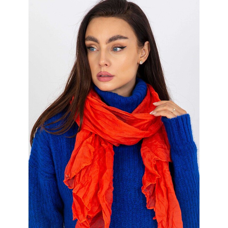 Fashionhunters Tmavě oranžový vzdušný šátek s řasením