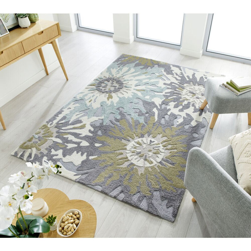 Flair Rugs koberce Kusový koberec Zest Soft Floral Green - 120x170 cm