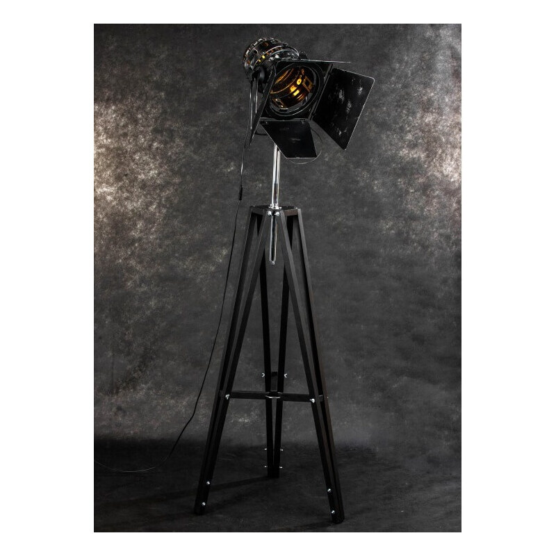 T-BIS Industriální stojací lampa trojnožka REFLEKTOR Black