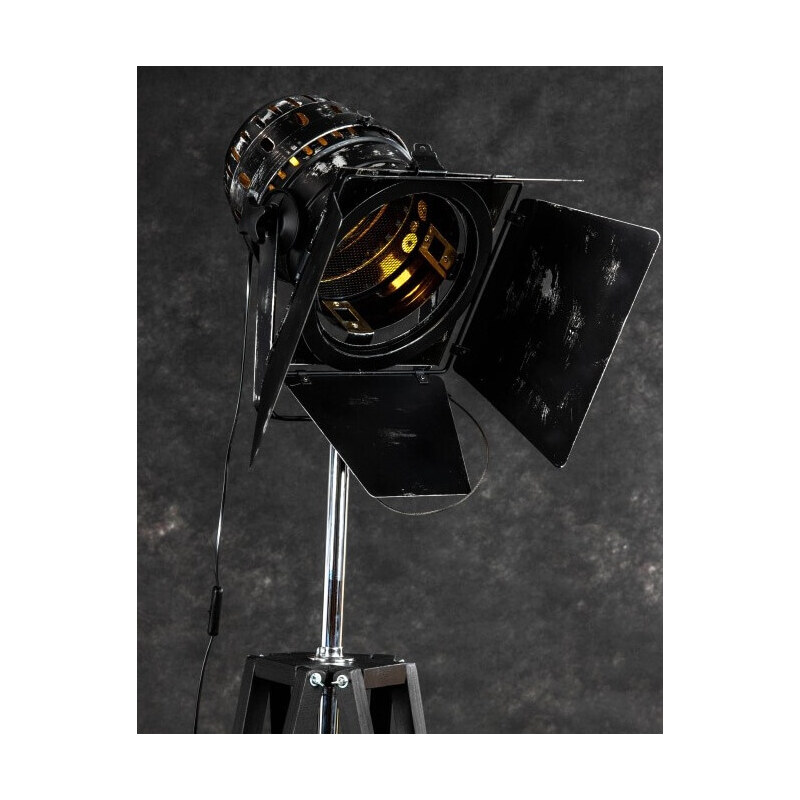 T-BIS Industriální stojací lampa trojnožka REFLEKTOR Black