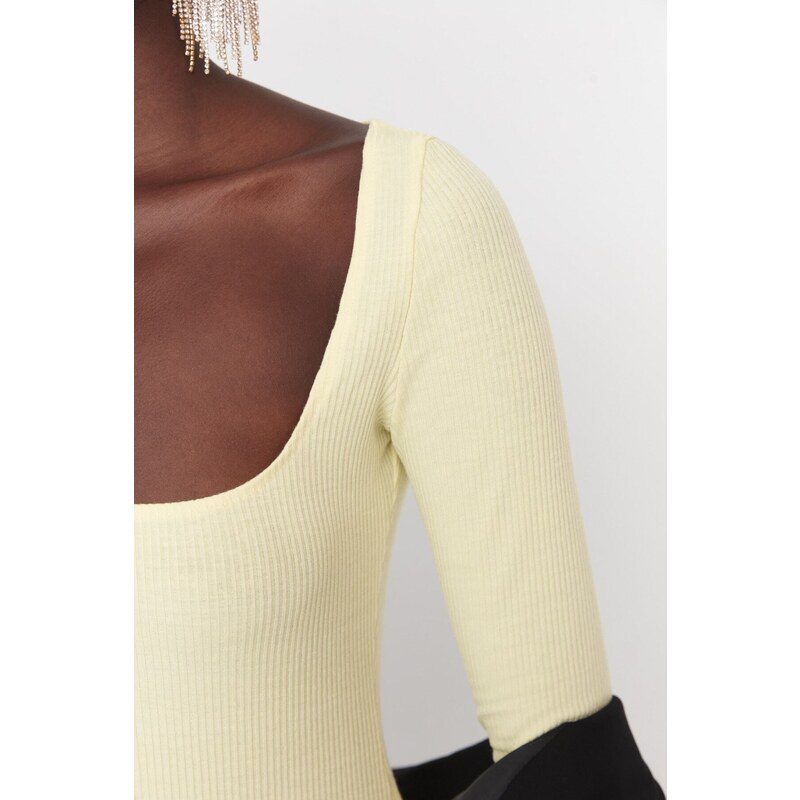 Trendyol Yellow Knitted Bodysuit