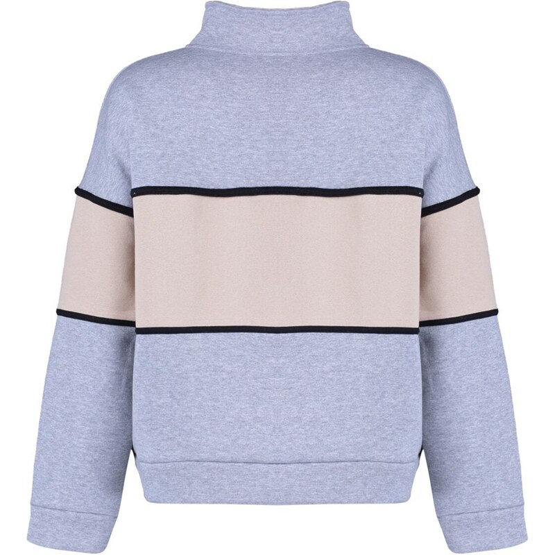 Trendyol Gray Melange Basic Printed Fleece Inside Knitted Sweatshirt