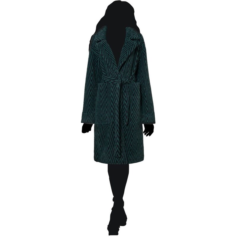 Due Linee Dámský oboustranný kabát smaragdový