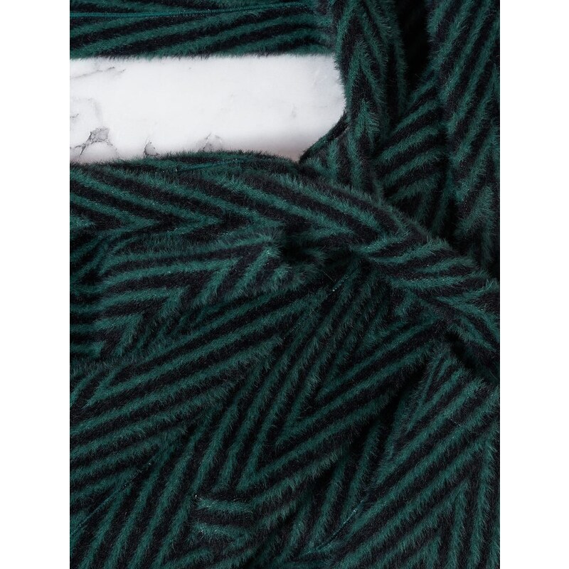 Due Linee Dámský oboustranný kabát smaragdový