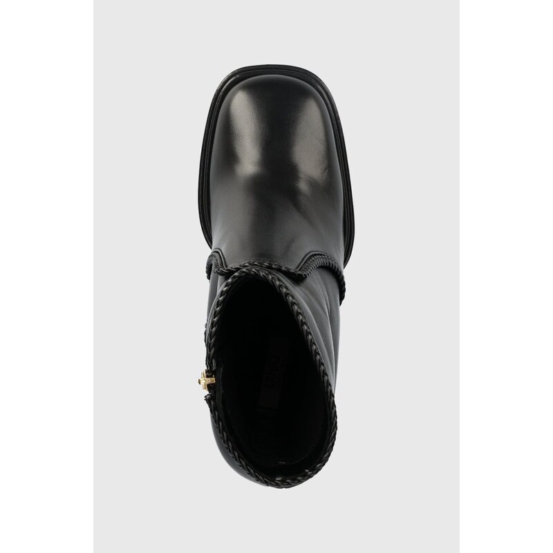 Kožené kotníkové boty Liu Jo Nelly 01 dámské, černá barva, na podpatku