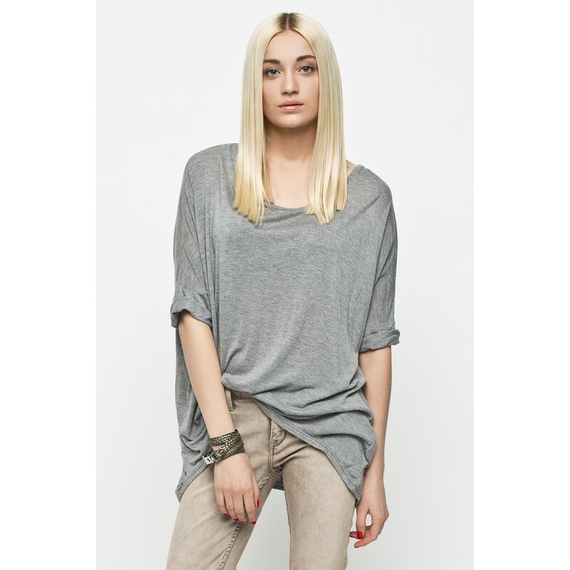 Calvin Klein Jeans - Top Tracey - světle šedá, XS
