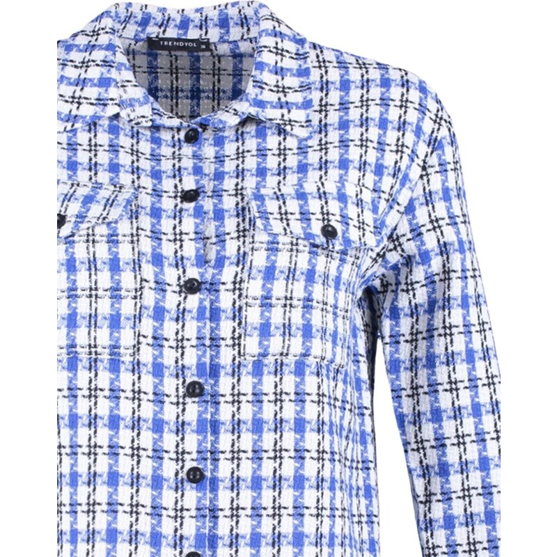 Trendyol Blue Shirt with Two Pockets