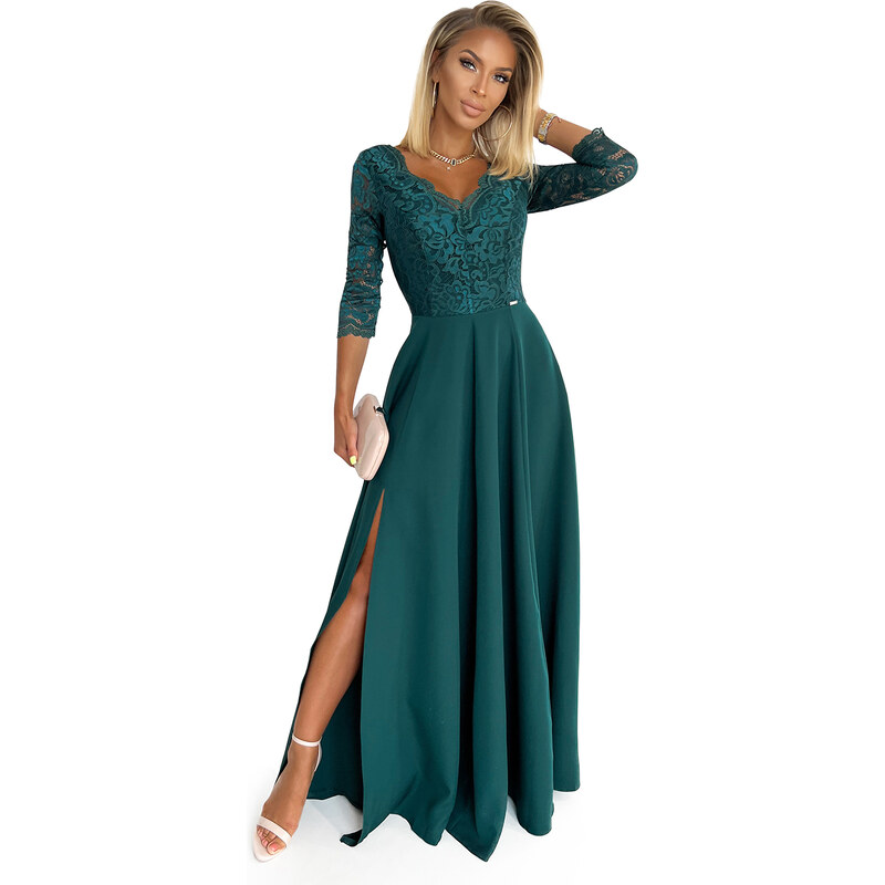Numoco Dámské společenské šaty Amber zelená M