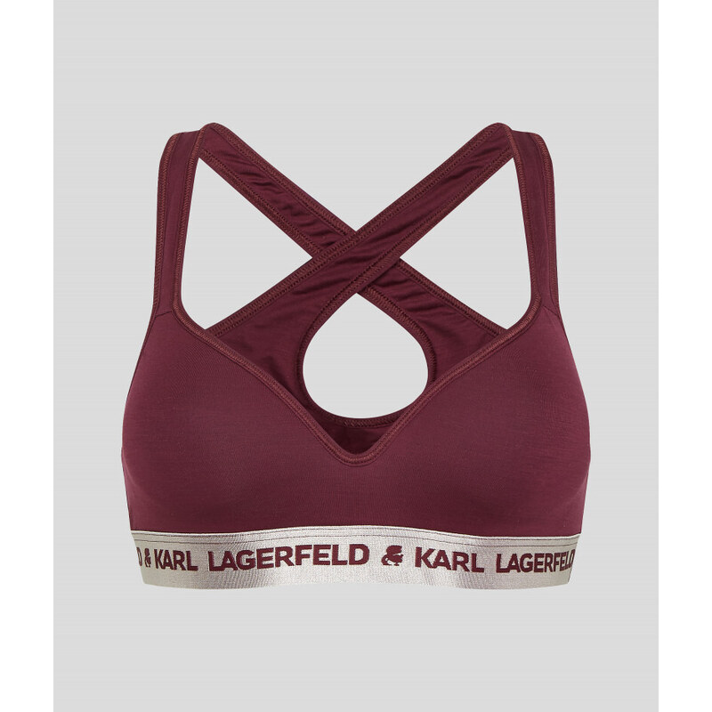 SPODNÍ PRÁDLO KARL LAGERFELD METALLIC LOGO PADDED BRA