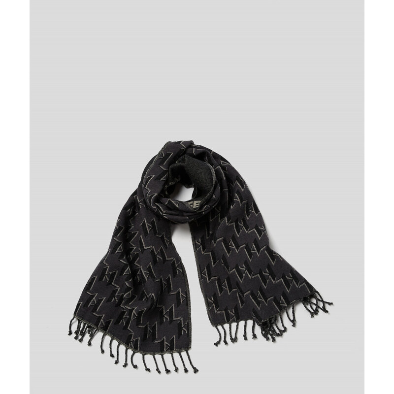 ŠÁLA KARL LAGERFELD K/MONOGRAM/LOGO WOOL SCARF