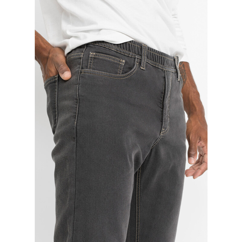 bonprix Termo džíny bez zapínání Refular Fit Straight (2 ks v balení) Modrá