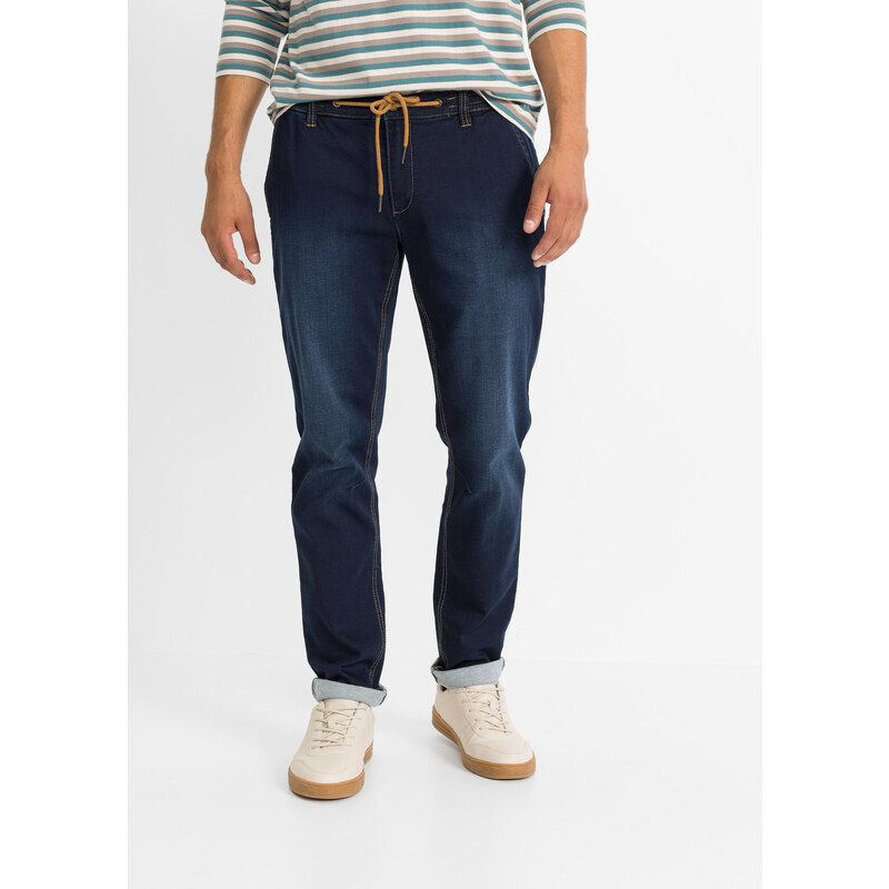 bonprix Joggingové džíny s pružným pasem, Regular Fit, Tapered
