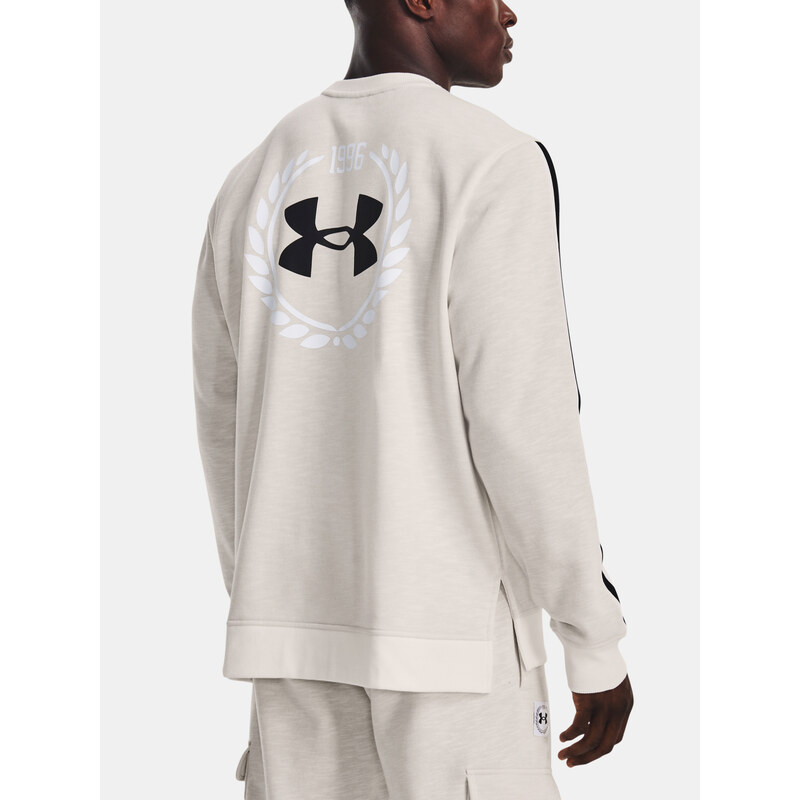 Under Armour Mikina UA Essential Heritge Flc Crw-WHT - Pánské