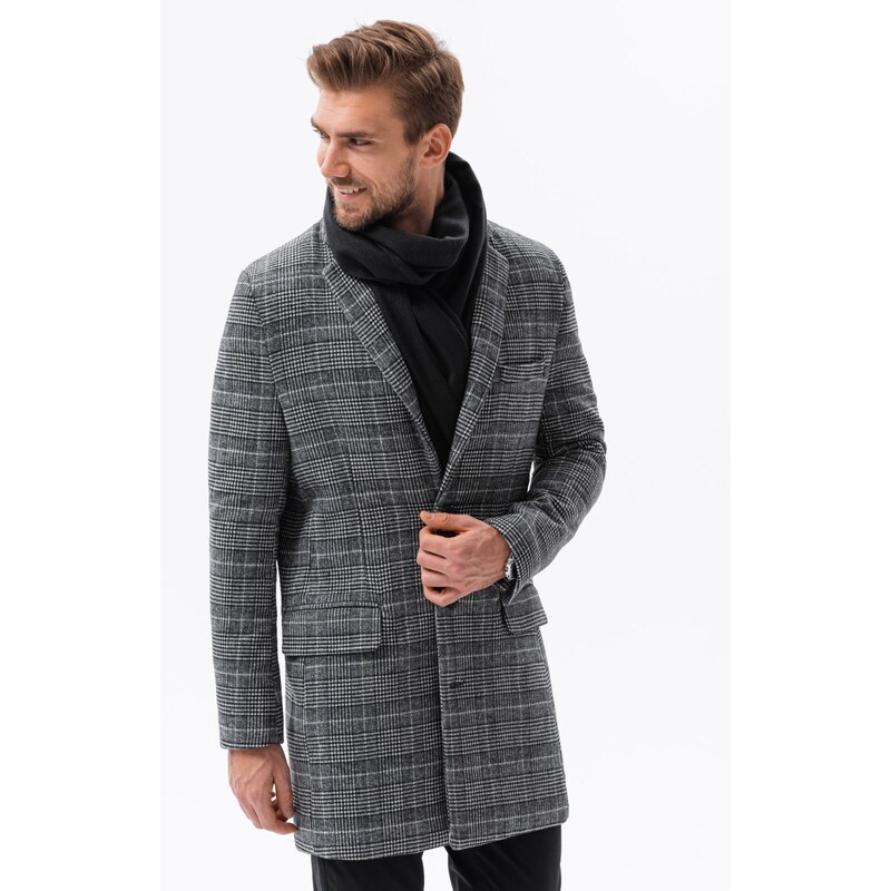 Ombre Clothing Pánský kabát - černá C499
