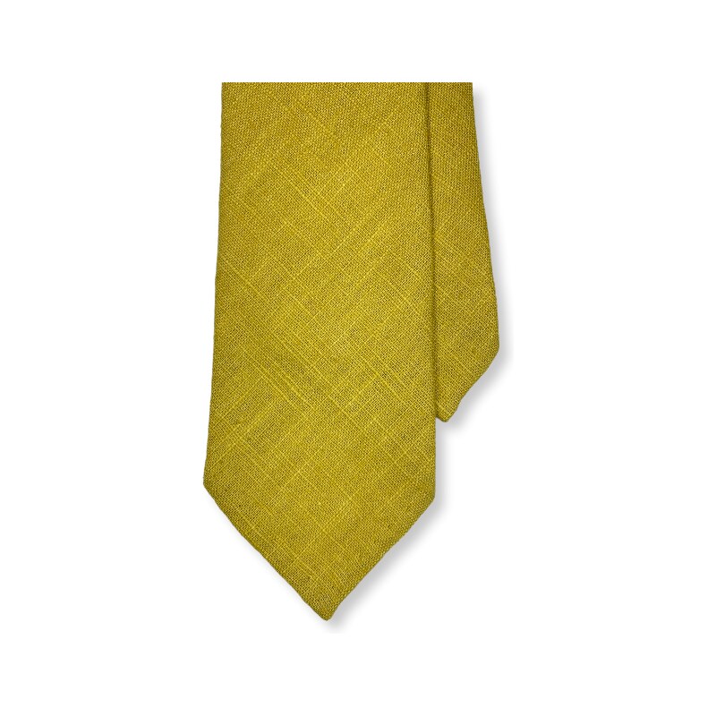 Kolem Krku Okrová lněná kravata Premium
