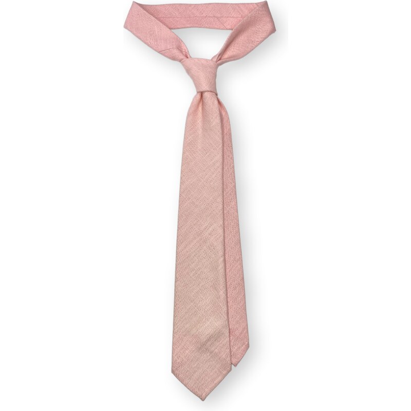 Kolem Krku Růžová lněná kravata Premium
