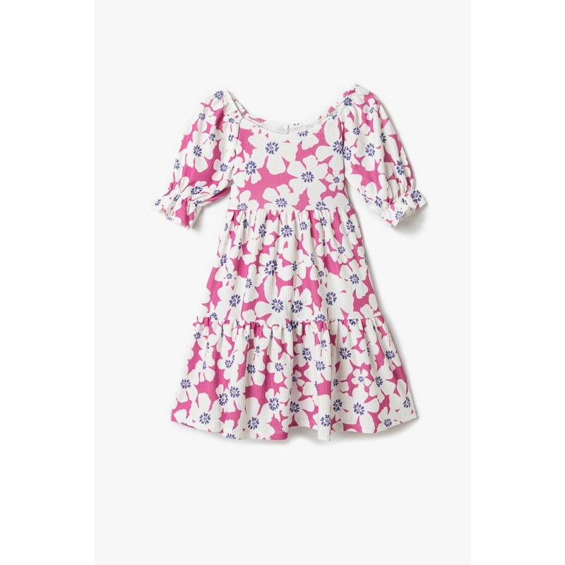 Koton Floral Midi Dress Short Sleeve