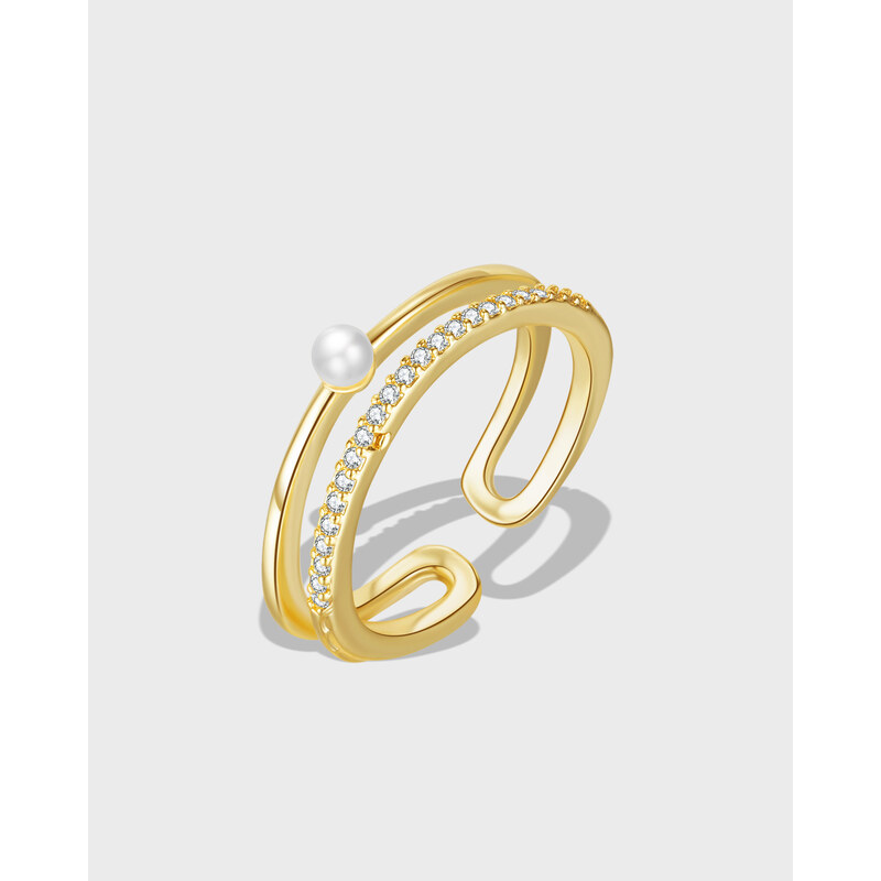 ORNAMENTI Pozlacený prstýnek Double Ring gold