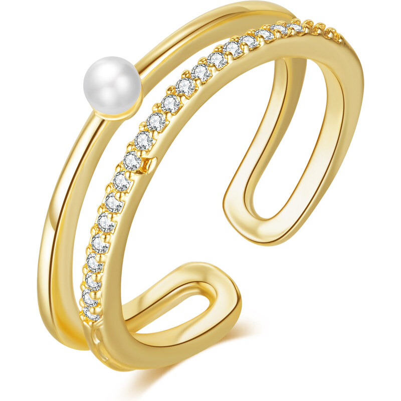 ORNAMENTI Pozlacený prstýnek Double Ring gold