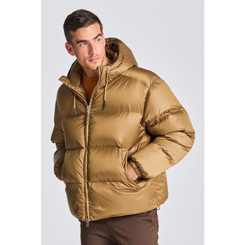 BUNDA GANT D1. SHINY PUFFER JACKET hnědá S