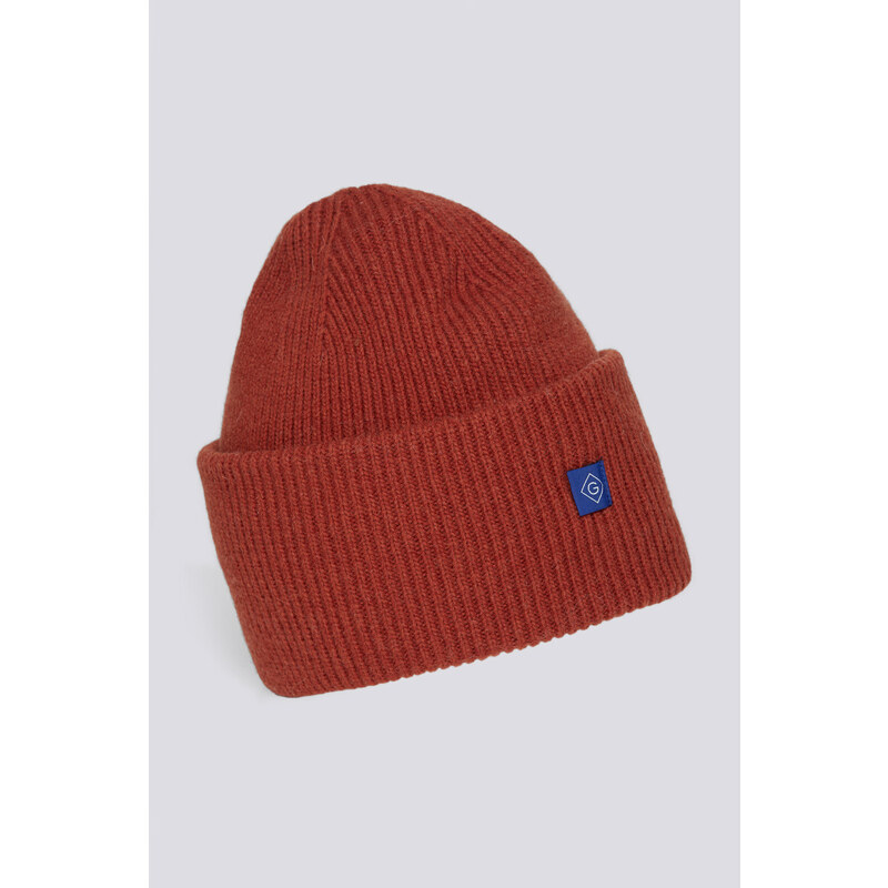 ČEPICE GANT D2. RIB KNIT BEANIE červená None