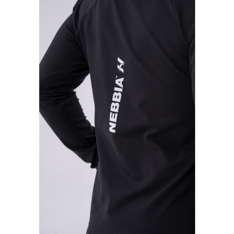 NEBBIA - Pánské sportovní tričko dlouhý rukáv 330 (black)