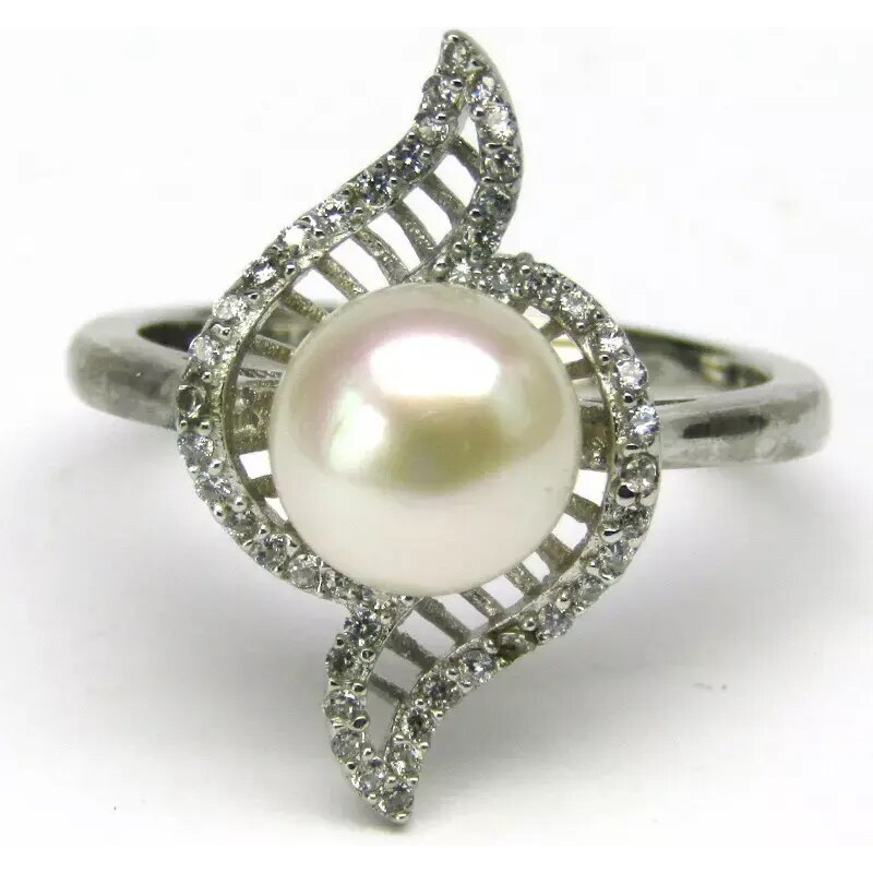 AutorskeSperky.com - Stříbrný prsten s perlou - S6872