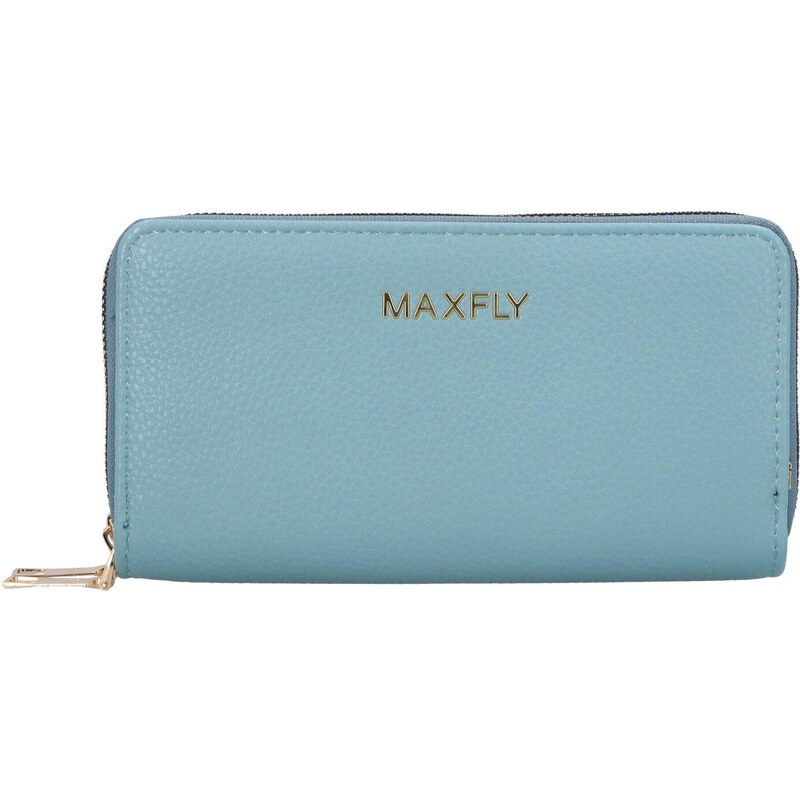 MaxFly Velká dámská koženková peněženka Luneta, světle modrá