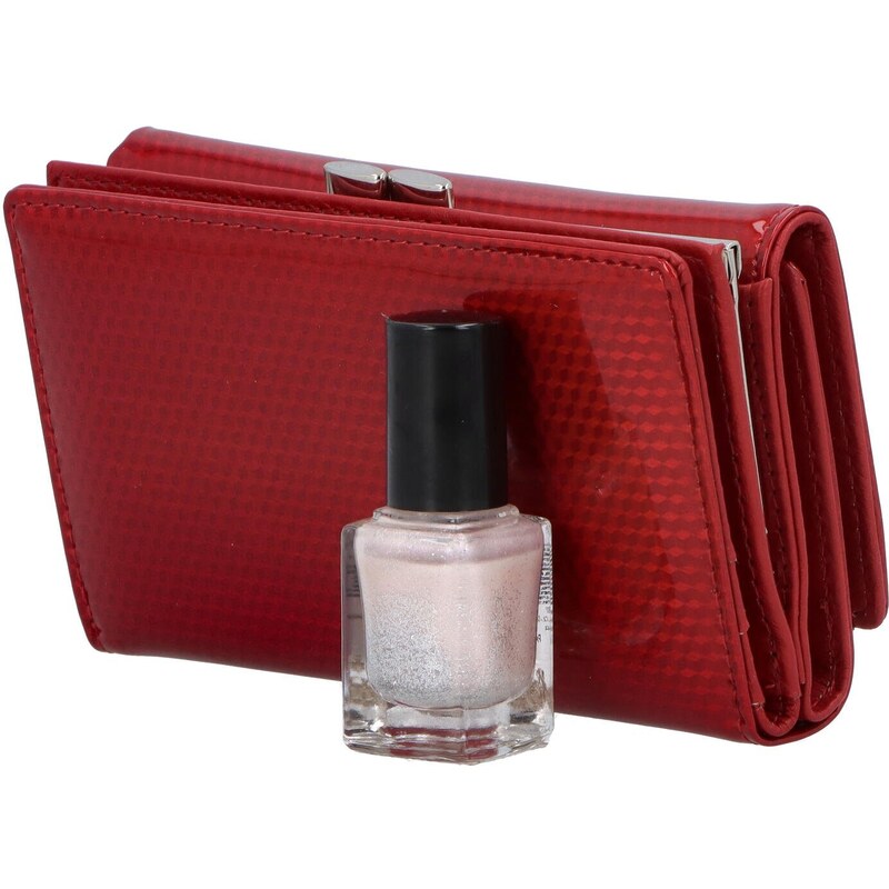 PATRIZIA Příjemná dámská kožená peněženka v luxusním provedení Belasi, červená lakovaná