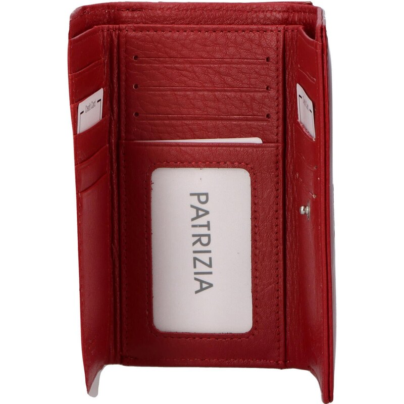 PATRIZIA Příjemná dámská kožená peněženka v luxusním provedení Belasi, červená lakovaná