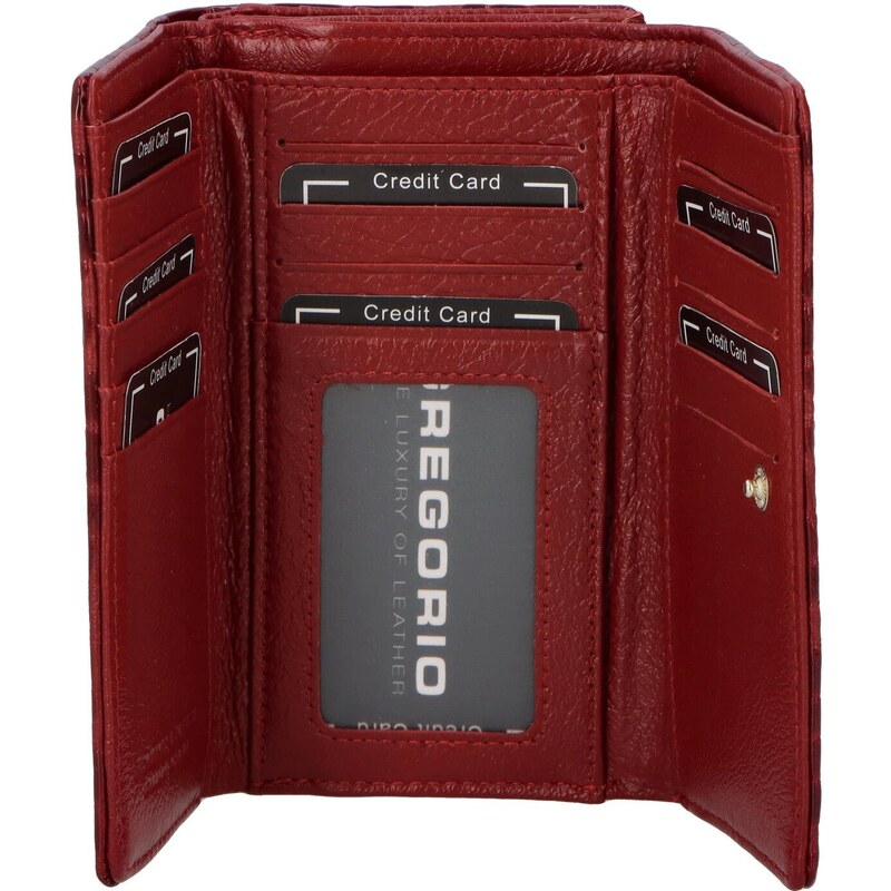 Dámská kožená peněženka tmavě červená - Gregorio Olivia červená