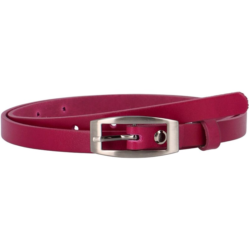 Penny Belts Dámský tenký kožený opasek Linie, tmavě růžová vel.